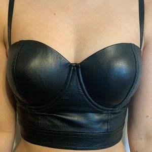 GUESS leather crop top